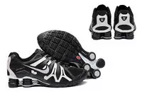 shox turbo+ 13 nike hommes chaussures pas cher black white